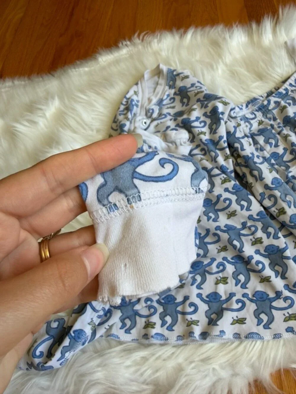 Roller Rabbit Blue Monkey Pajama Set Girls 10